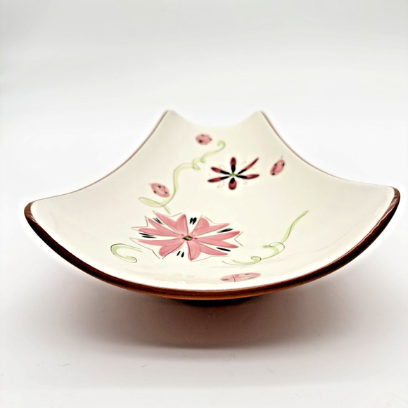 Stangl Pottery Carnival Tray 11.25" Footed Serving Bread MCM Pink Green Black - Picture 3 of 10